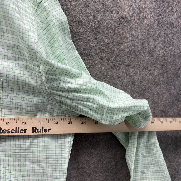 Tommy Bahama Shirt Men 15.5 34/35 Teal Green Casual Button Down Preppy Gingham - Picture 3 of 13